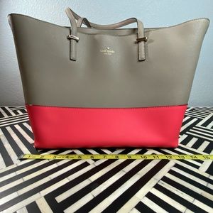 Kate Spade Large Hot Pink and Tan Tote Bag